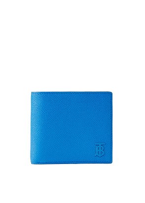 Burberry TB Grained Leather Bi-Fold Wallet - Blue for Men