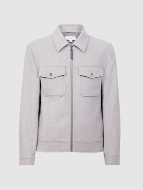 Reiss Amos Hybrid Zip-Through Quilted Jacket