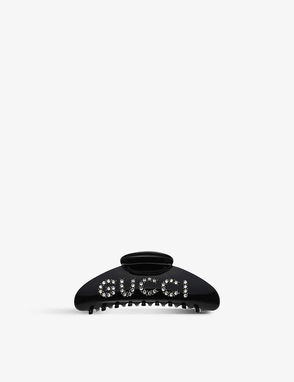 Gucci Crystal-embellished Tortoiseshell Resin Hair Clip