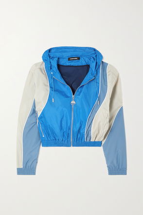 Staud x New Balance - Color-Block Jersey Hooded Track Jacket Blue - S