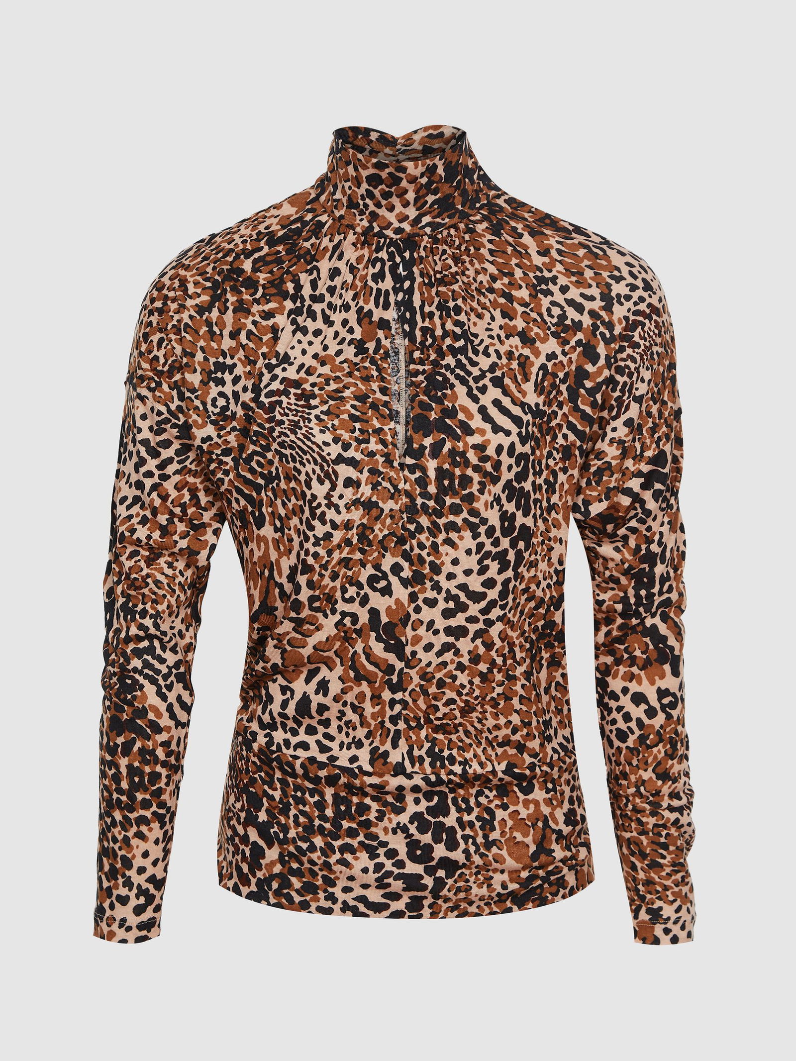 REISS Print Serena Leopard Keyhole Top | Endource