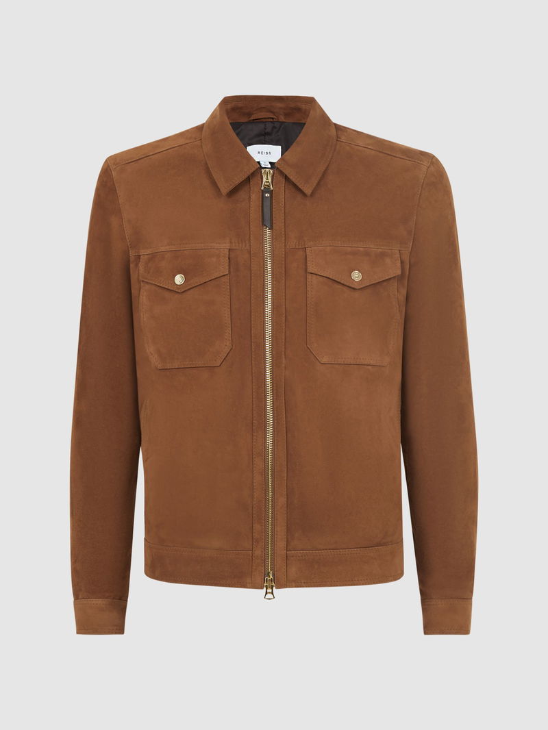 Pike Suede Zip Through Trucker Jacket Endource 