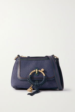 GIVENCHY Embellished leather-trimmed denim shoulder bag