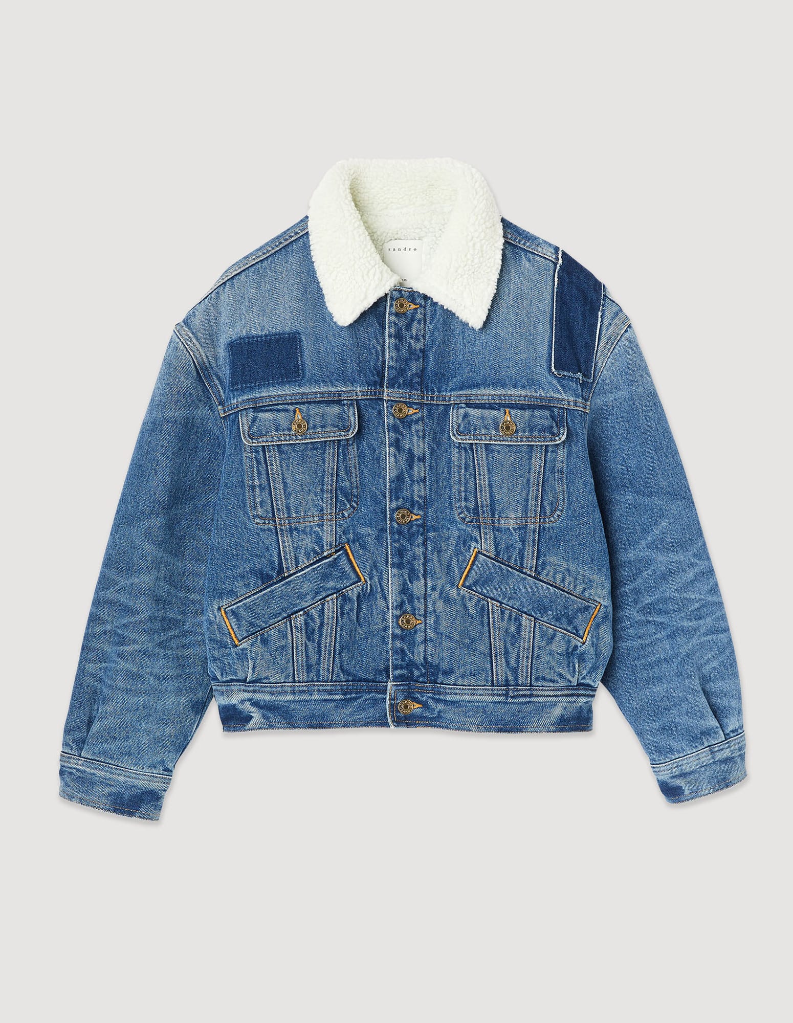 Denim Ella Patchwork Denim Jacket, WHISTLES