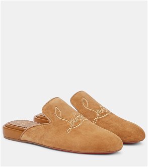 Gina Shearling-Lined Suede Slippers