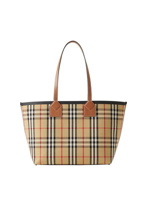 Burberry Red/Green Vintage Check Canvas Giant Reversible Tote Burberry