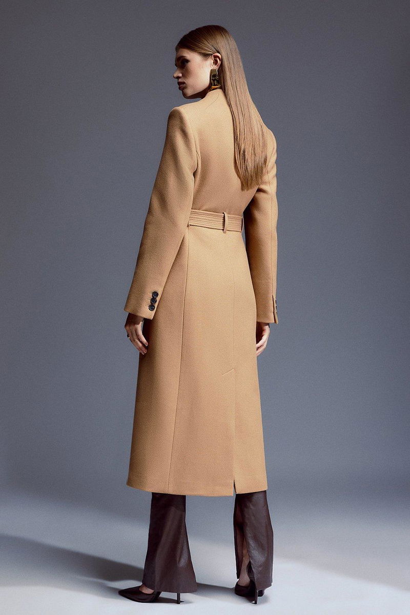 18.01 Italian Wool Cashmere Whipstitch Cape Coat