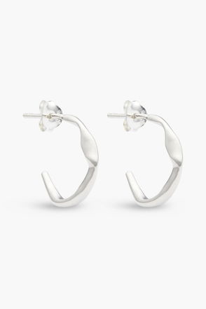 Siren Muse Ripple Small Hoop Earrings in Sterling Silver