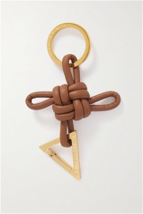 GANNI: key ring in recycled leather - Milk