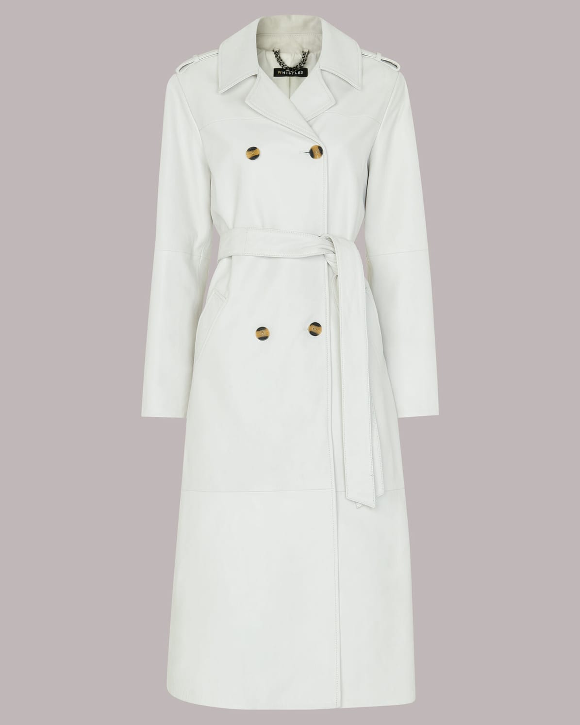 WHISTLES Gemma Leather Trench Coat | Endource