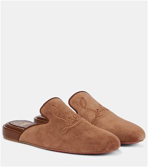 STAUD Gina shearling-lined suede slippers
