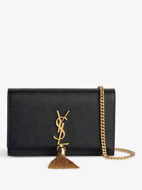 SAINT LAURENT - Reversible Kate brand-plaque shearling shoulder