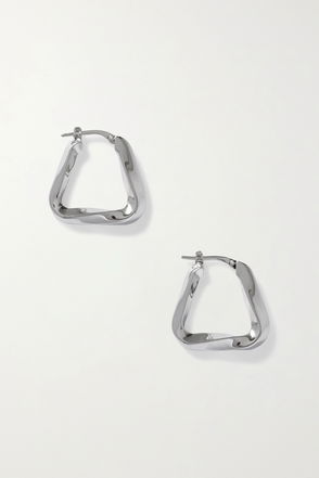 Siren Muse Ripple Small Hoop Earrings in Sterling Silver