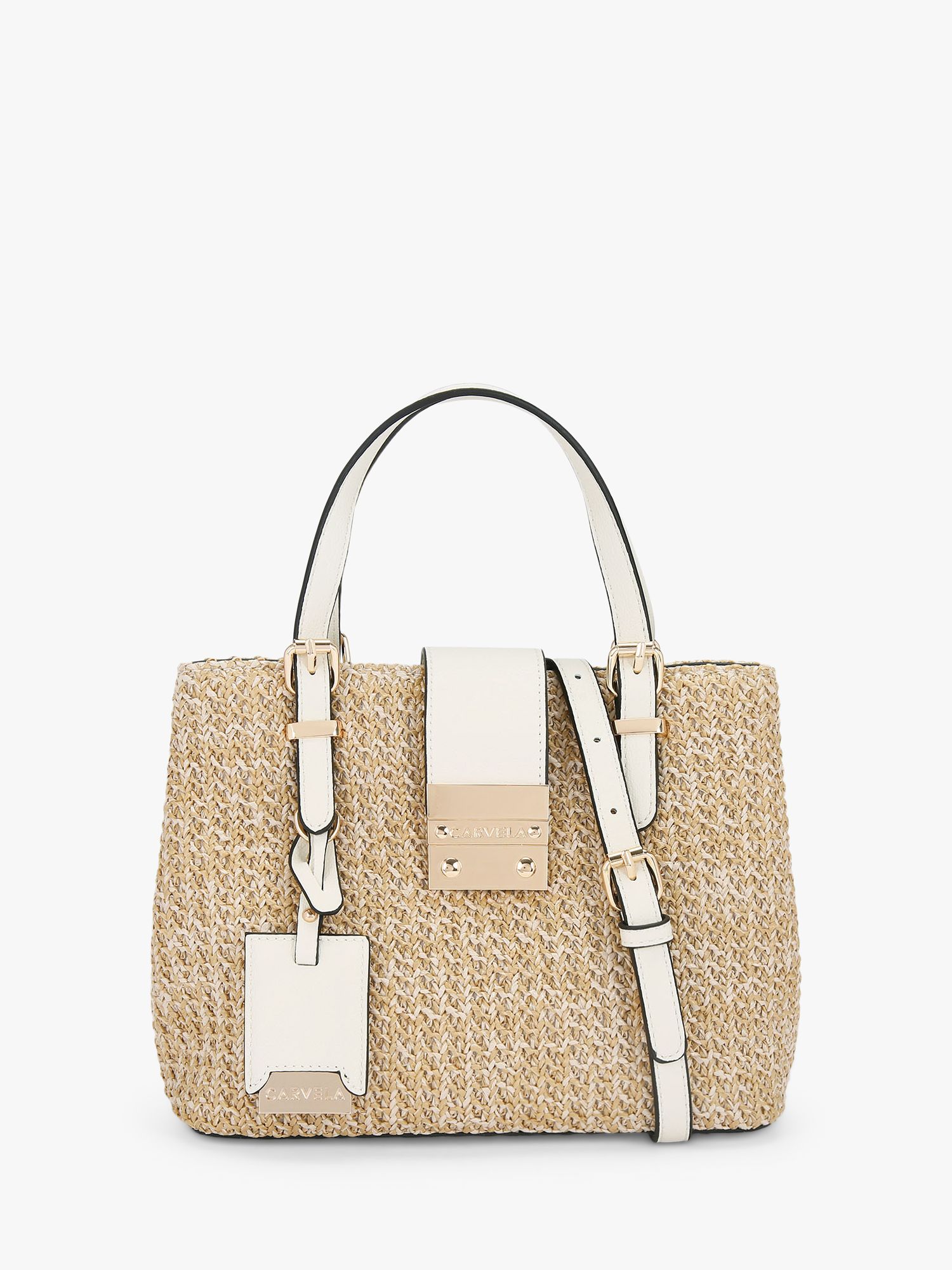 John Lewis ANYDAY Quilted Borg Tote Bag, Off White at John Lewis & Partners