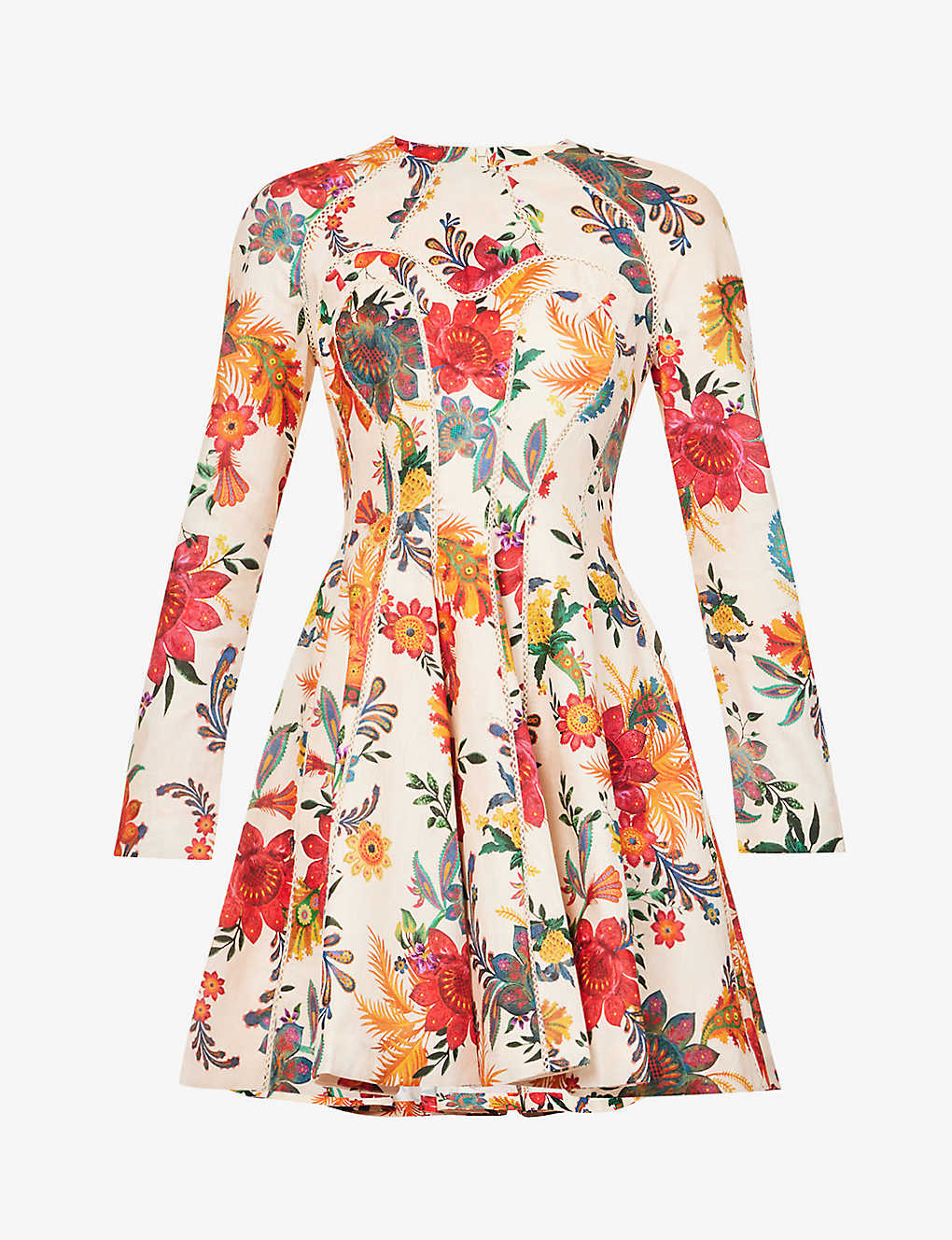 ZIMMERMANN Ginger Floral Linen Midi Dress | Endource