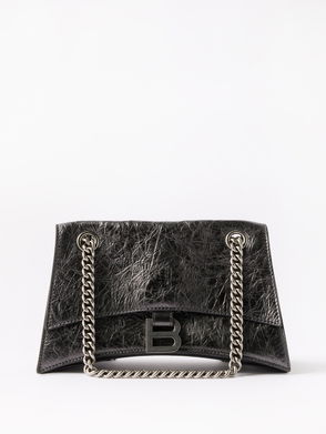 BALENCIAGA Crush medium printed crinkled-leather shoulder bag