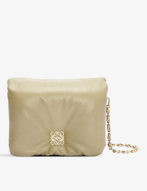 Puffer Goya padded velvet down shoulder bag