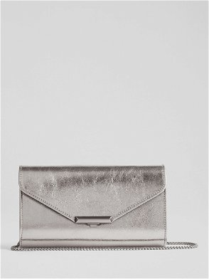 Saint Laurent Sac Coeur Mini Studded-mesh Clutch Bag In Silver