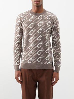 Louis Vuitton Intarsia Jacquard Graphic Cashmere Crewneck