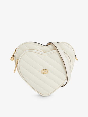 Quilted Heart-Shaped Crossbody Bag