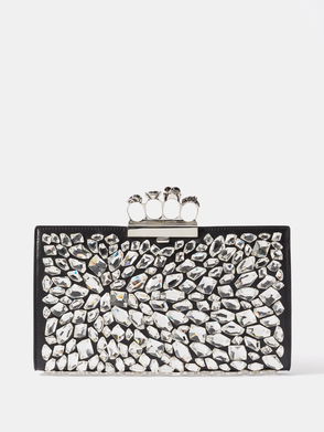 Silver Jodie crystal-netting clutch bag, Bottega Veneta