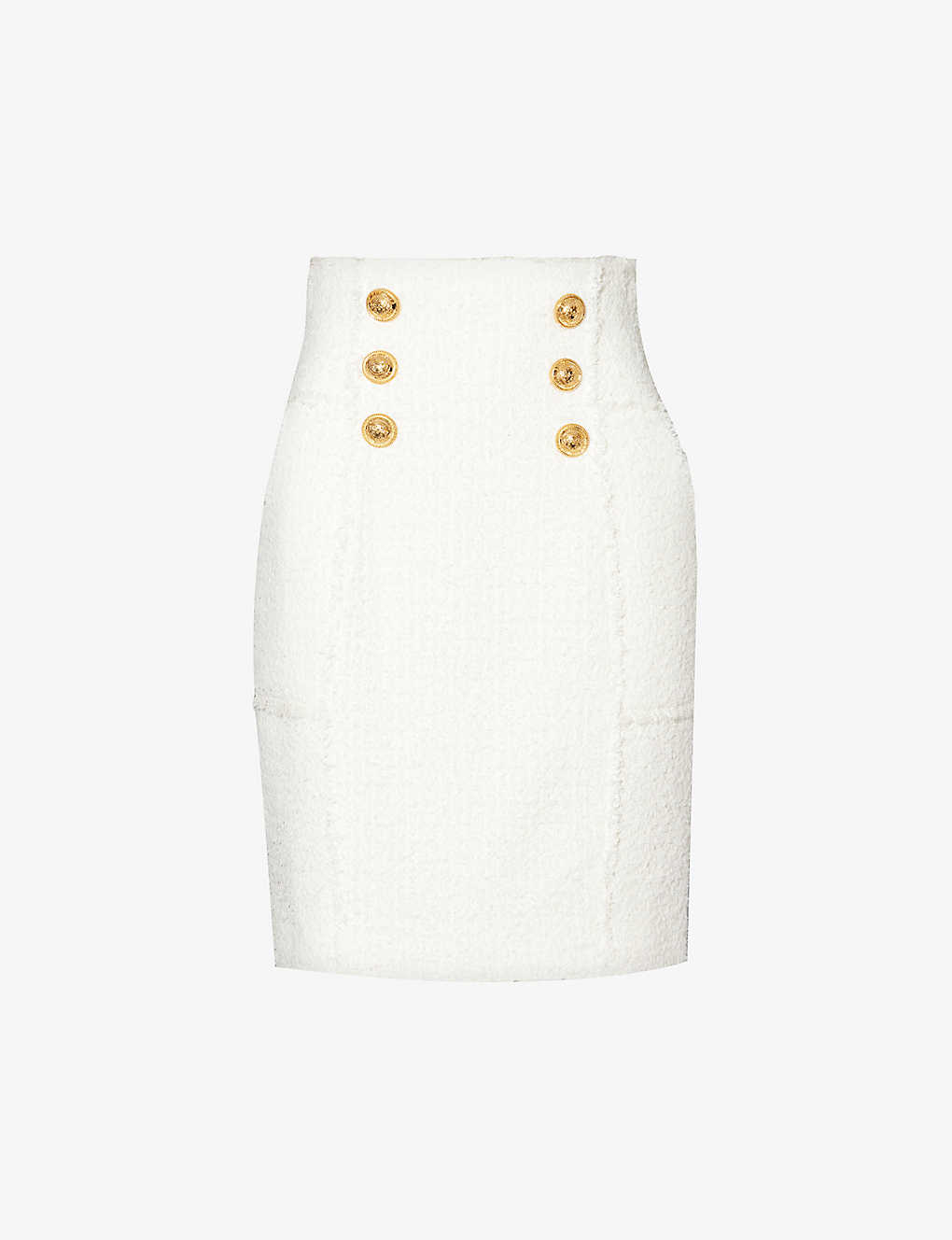 Balmain Slip-Pocket Slim-Fit Woven Mini Skirt | Endource