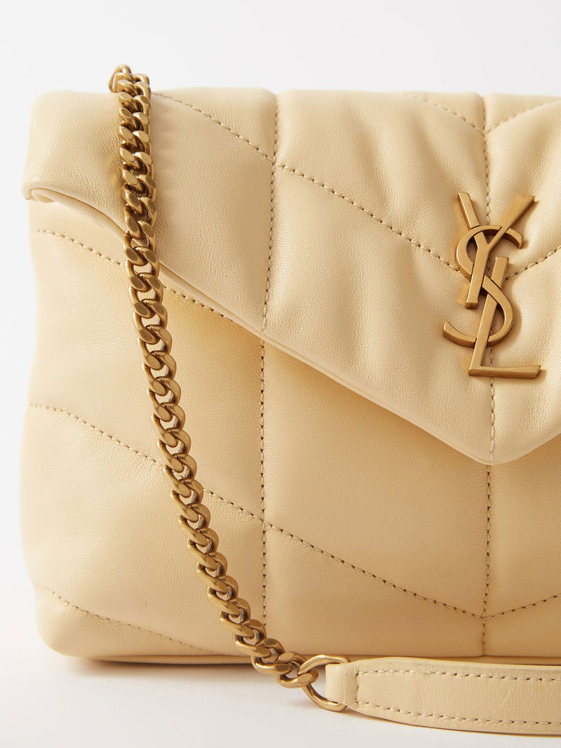 SAINT LAURENT: Toy Loulou bag in quilted leather - Yellow Cream