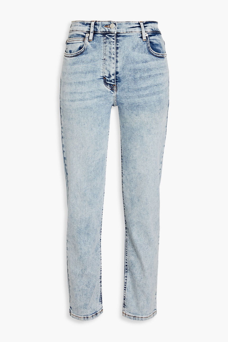 IRO Deen Cropped Faded High-Rise Slim-Leg Jeans | Endource