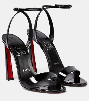 Christian Louboutin, Goldie Joli 100 black satin sandals