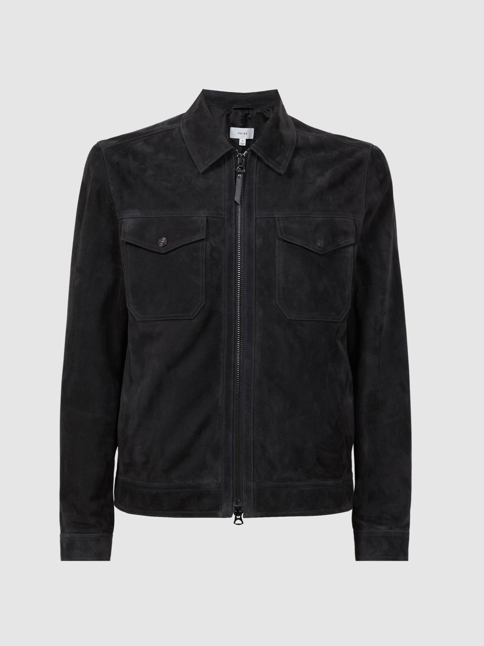 REISS Pike Suede Zip-Through Trucker Jacket | Endource