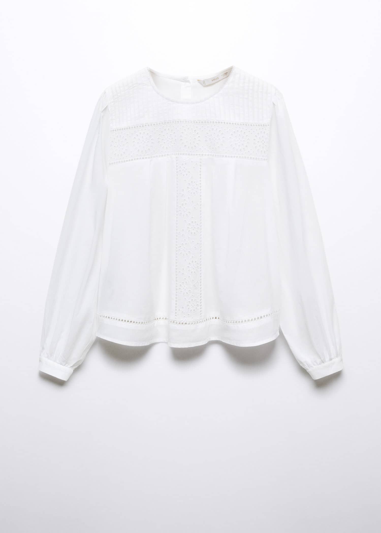 MANGO Cotton Blouse With Openwork Details | Endource