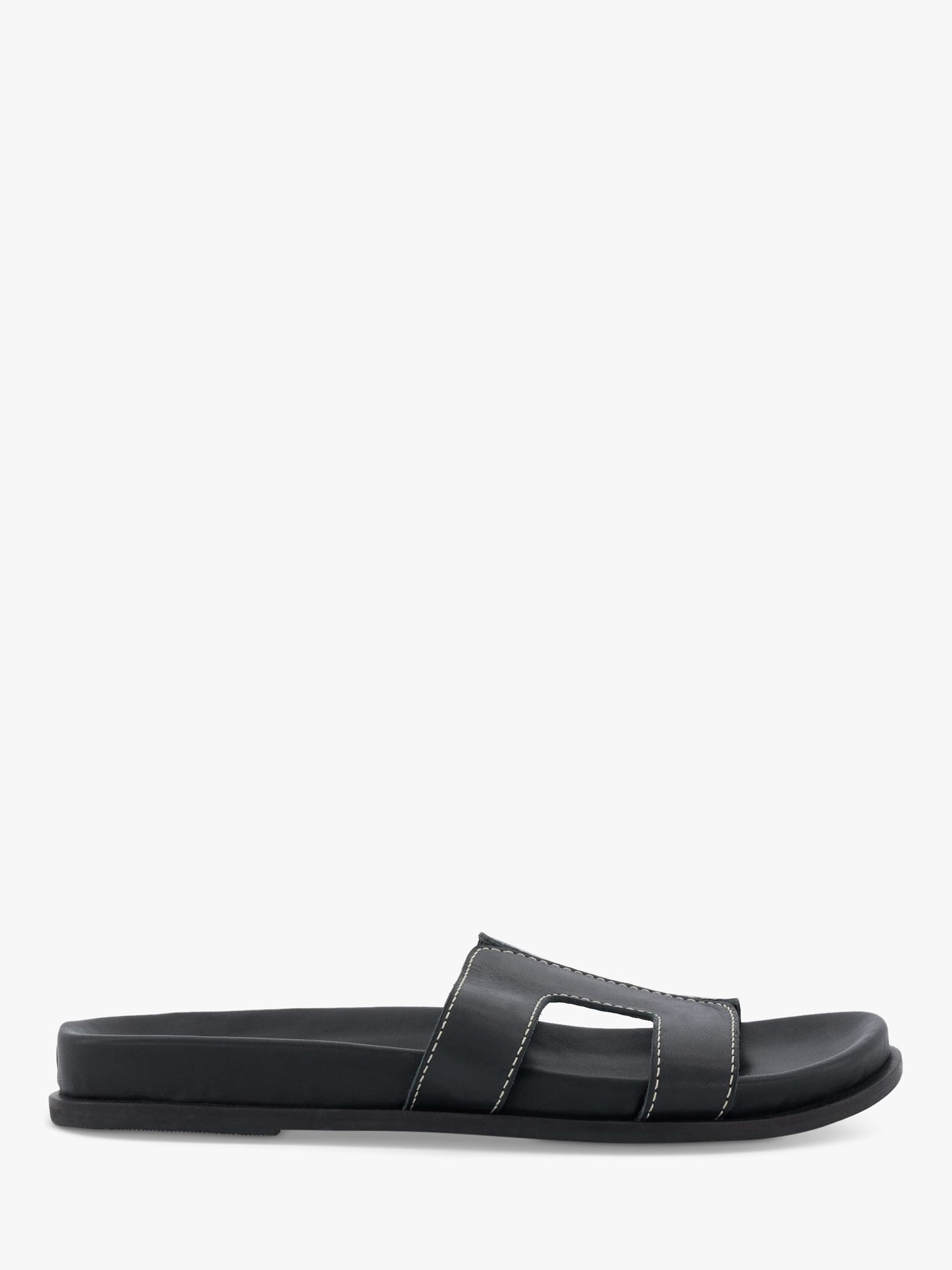 DUNE Loupa Topstitch Detail Flat Slider Sandals | Endource