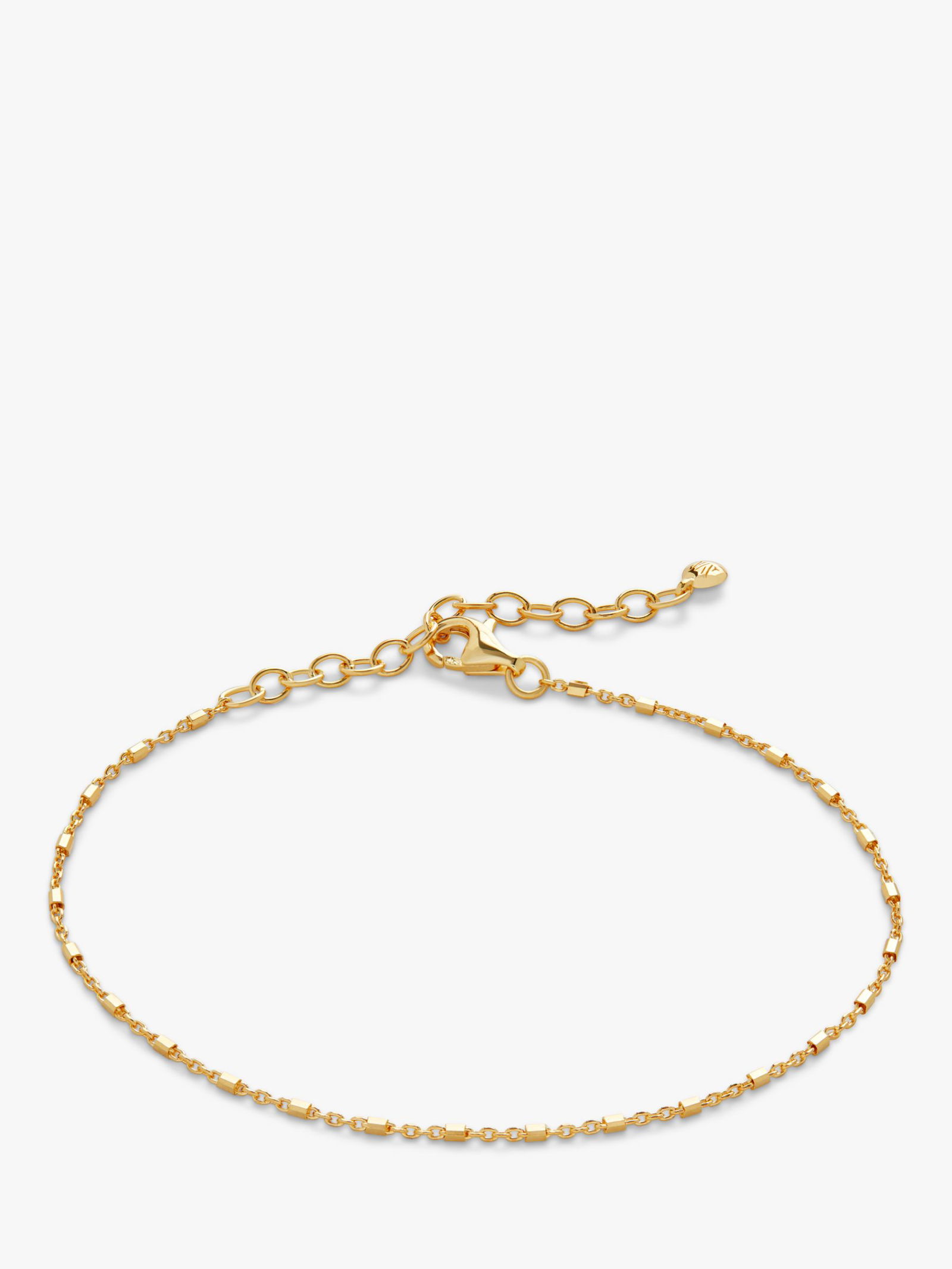 Monica Vinader Bead Station Chain Link Bracelet Yellow Gold