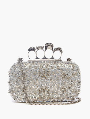 Silver Jodie crystal-netting clutch bag, Bottega Veneta